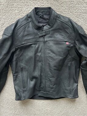 NORU Black Perforated Leather Motorcycle Jacket